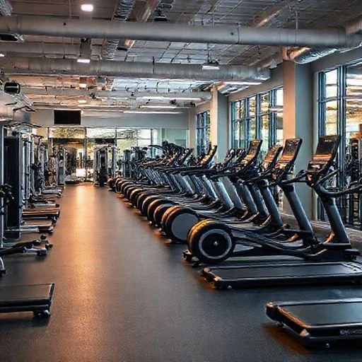 Sleek, futuristic multi-functional weight station with adaptive resistance and holographic display.